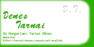 denes tarnai business card